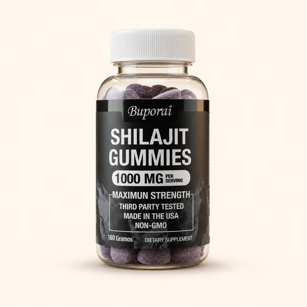 Frasco de gomitas de shilajit sabor frambuesa y sandía