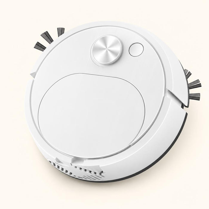 Aspiradora robot 3 en 1 vista en ángulo sobre fondo claro