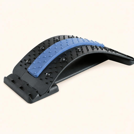 Estirador lumbar masajeador negro y azul