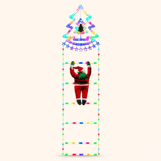 Escalera luminosa de Navidad con Papá Noel