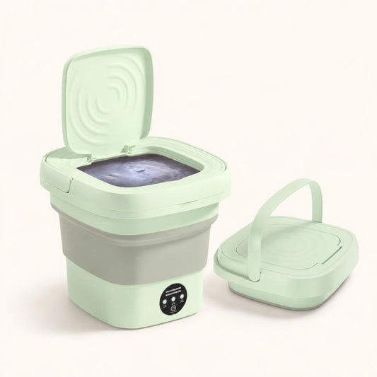 Mini lavadora plegable portátil verde