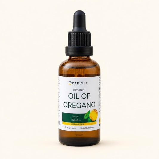 Aceite de orégano en frasco gotero