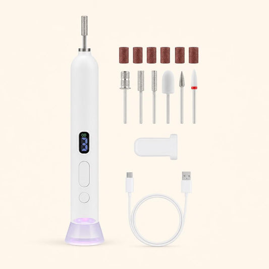 Torno de uñas inalámbrico con puntas y luz LED